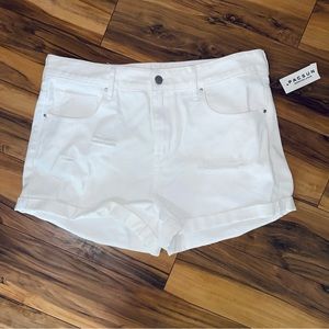 Bullhead x Pacsun high rise distressed white denim short
